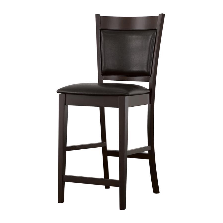Jaden - Upholstered Counter Chair (Set of 2) - Black And Espresso by CoasterEveryday | Bel Furniture