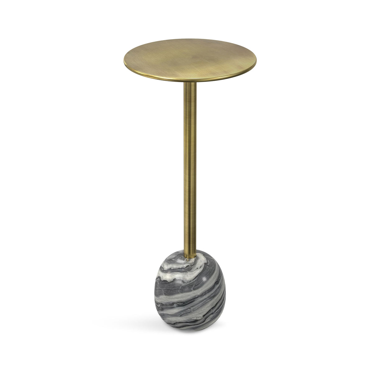 Melene Side Table Gray and Gold