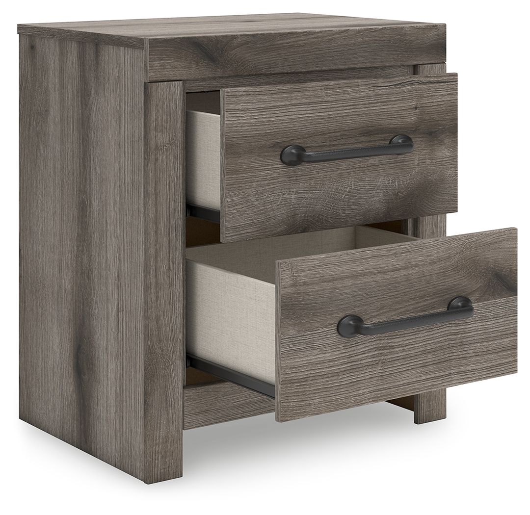 Graystorm - Brown Gray - Two Drawer Night Stand by Signature Design by Ashley® | Bel Furniture