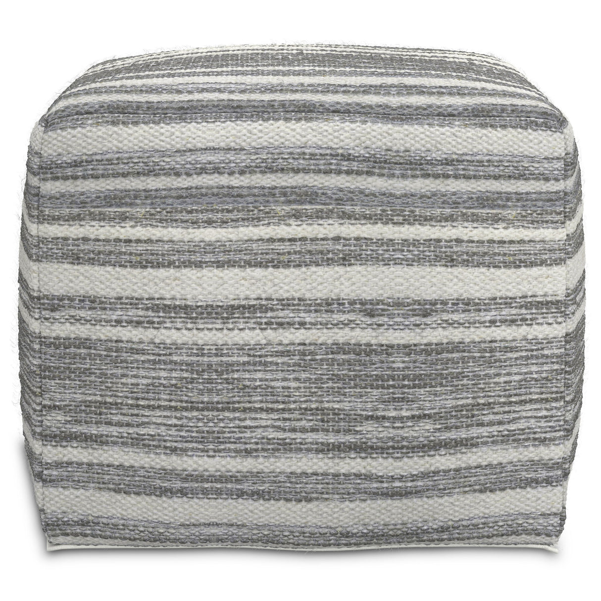Carina - Square Woven Pouf - Black White by Simpli-Home | Bel Furniture