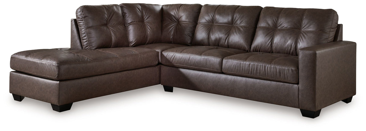 Barlin Mills - Sectional Dark Brown 2 Pc. Left Arm Facing Corner Chaise Sectional by Benchcraft® | Bel Furniture