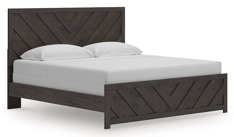 Prendonea - King Panel Bed - Charcoal