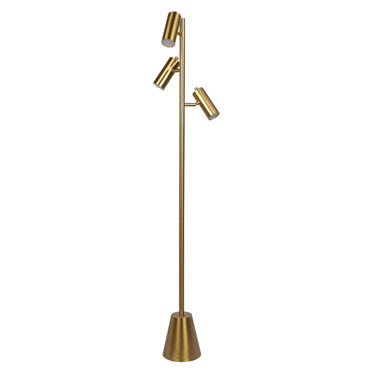 Lumina - Floor Lamp With Rotary Switch Triple Spots Cone Base - Gold by Ashcroft Furniture | Bel Furniture