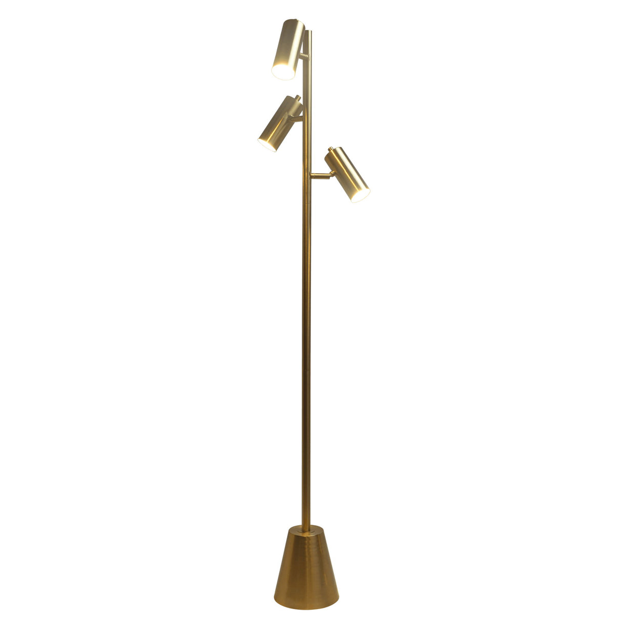 Lumina - Floor Lamp With Rotary Switch Triple Spots Cone Base - Gold by Ashcroft Furniture | Bel Furniture
