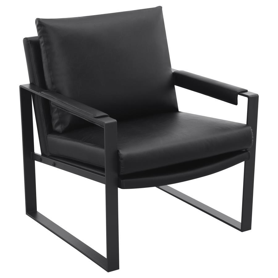 Rosalind - Upholstered Track Arm Accent Chair Black by Coaster Fine Furniture | Bel Furniture