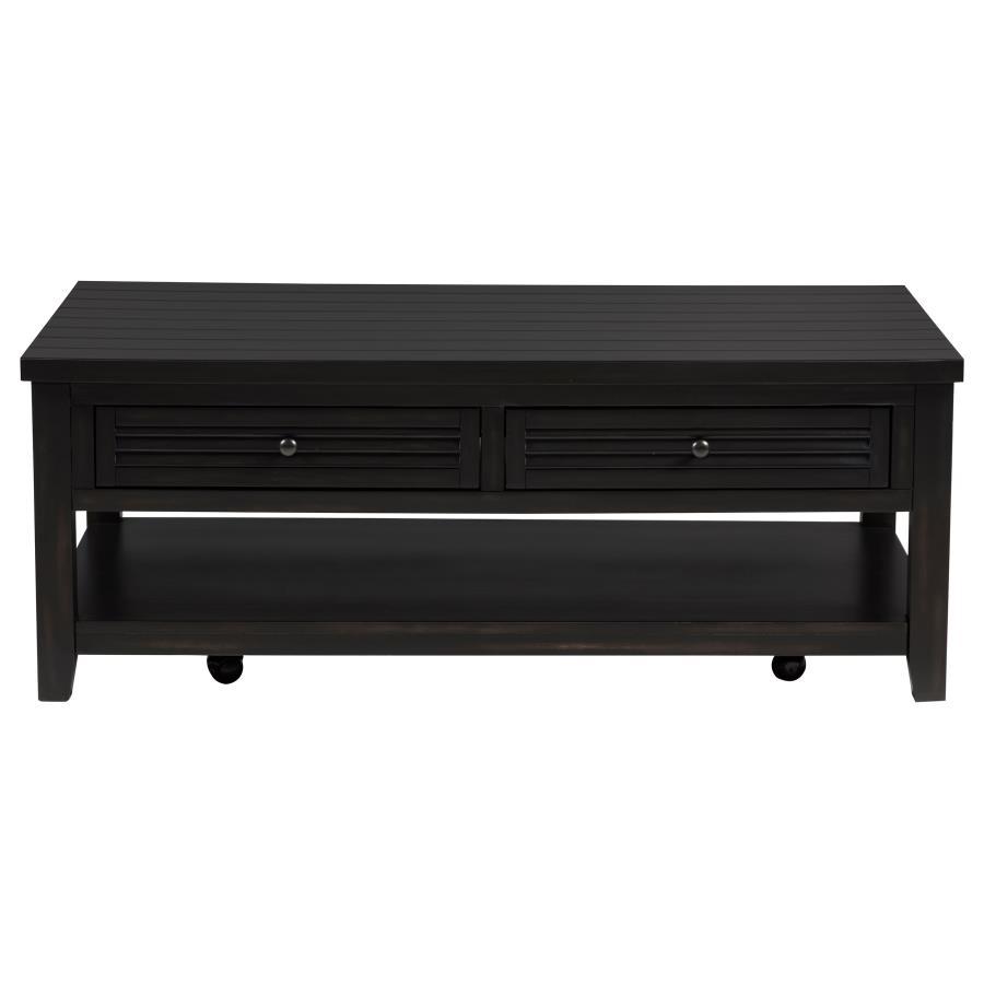 Concord - 2-Drawer Rectangular Coffee Table - Distressed Java by Coaster Fine Furniture | Bel Furniture