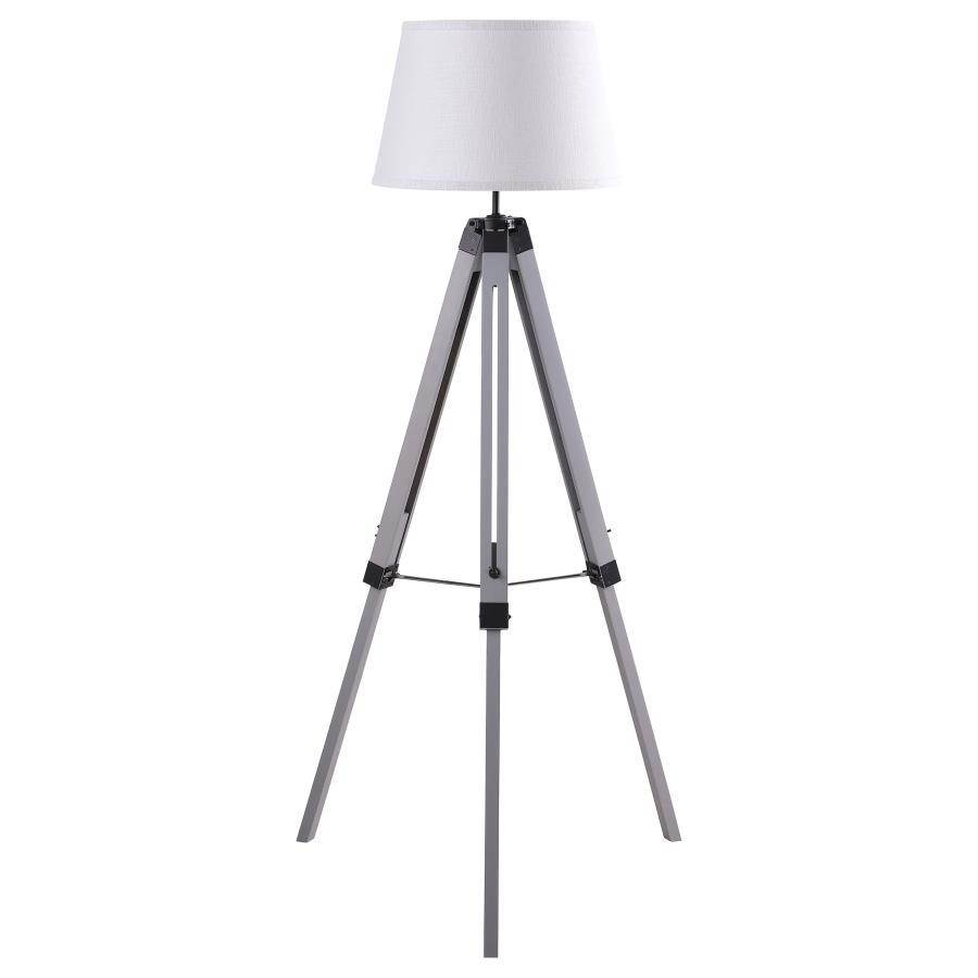 Dayton - Empire Shade Metal Tripod Floor Lamp - Gray by Coaster Fine Furniture | Bel Furniture