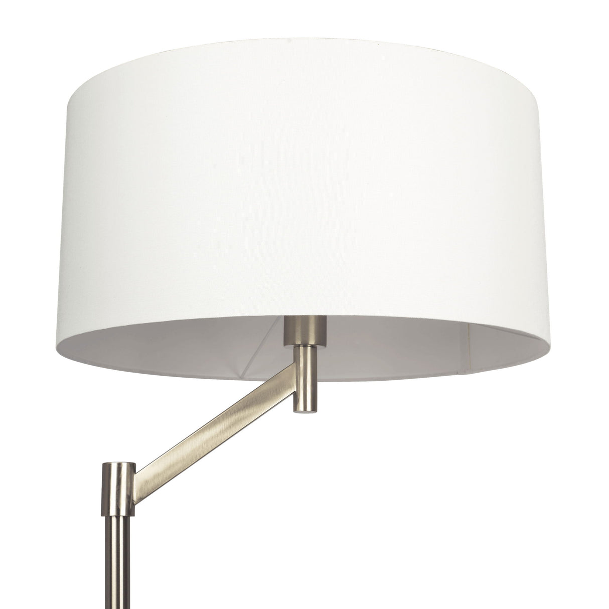 Serene - Floor Lamp With Rotary Switch Base Linen Shade - Brushed Nickel / White by Ashcroft Furniture | Bel Furniture