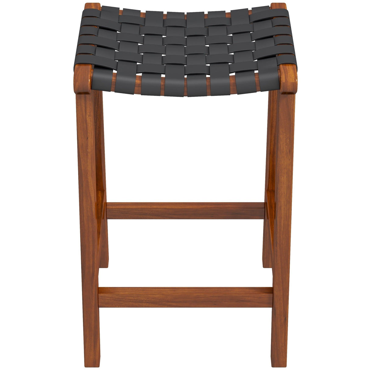 James - Mid-Century Modern Genuine Leather Counter Stool