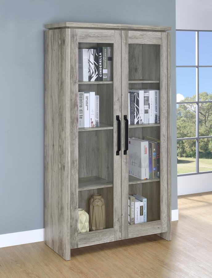 Alejo - 2 Door Engineered Wood Tall Cabinet - Gray Driftwood by CoasterEssence | Bel Furniture