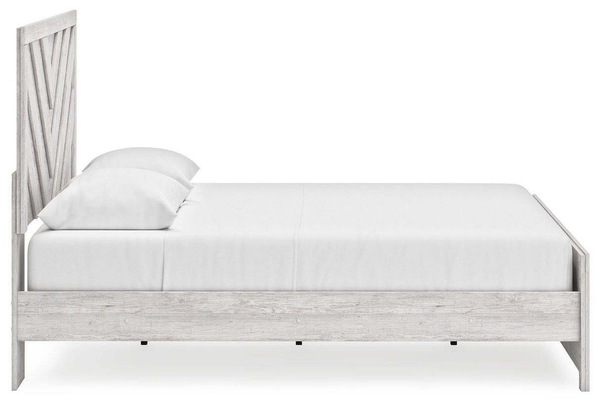 Cayboni - King Panel Bed - Whitewash