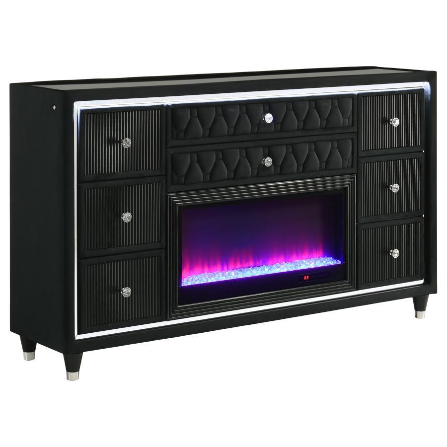Lorient - Bedroom Set With LED Flame Box Dresser