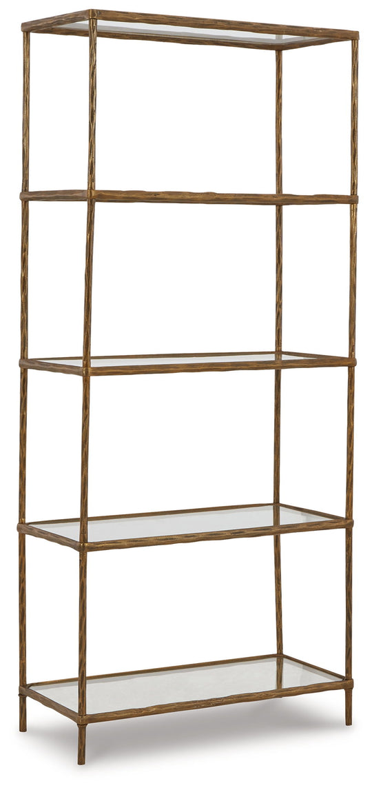 Ryandale Bookcase Antique Brass Finish