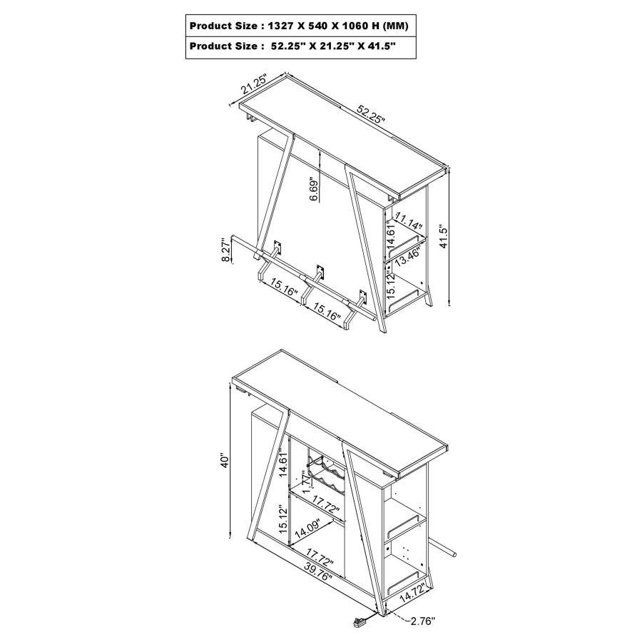 Araceli - Freestanding LED Home Bar Cabinet - White High Gloss by Coaster Fine Furniture | Bel Furniture