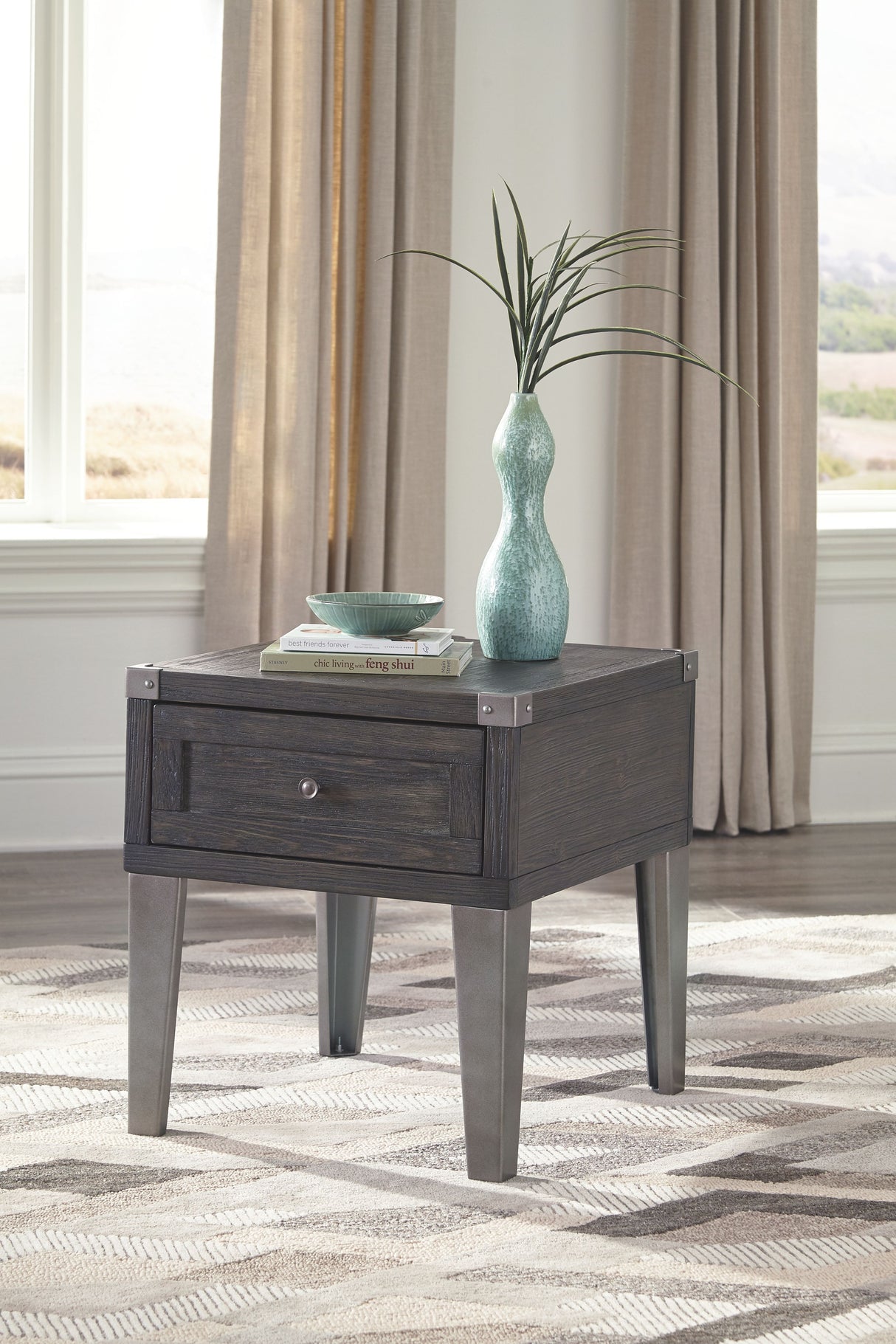 Todoe - Dark Gray - Rectangular End Table by Signature Design by Ashley® | Bel Furniture