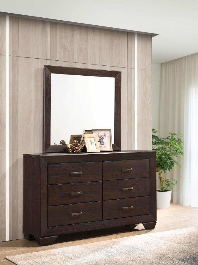 Kauffman - 6-Drawer Dresser with Mirror by CoasterEveryday | Bel Furniture