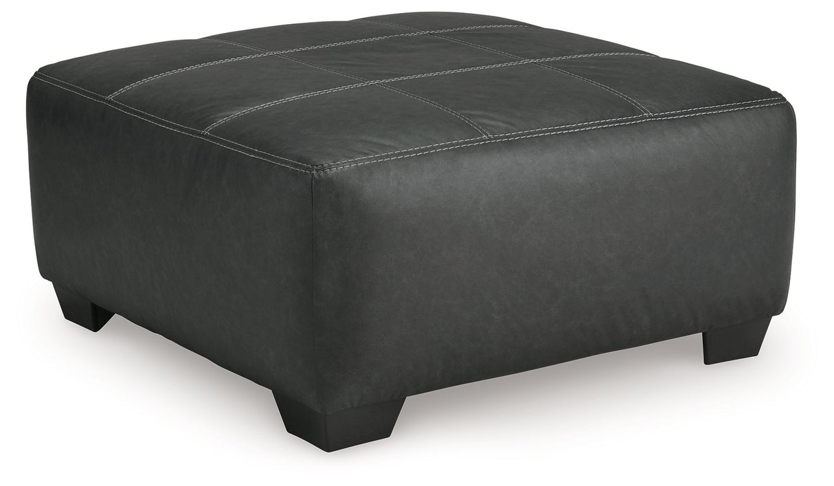 Brixley Pier - Graphite - Oversized Accent Ottoman by Benchcraft® | Bel Furniture
