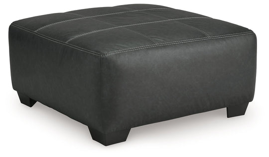 Brixley Pier - Graphite - Oversized Accent Ottoman by Benchcraft® | Bel Furniture