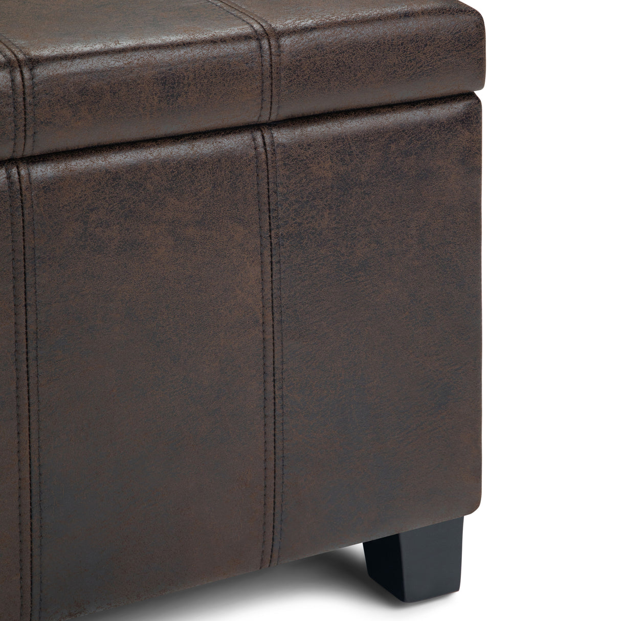 Dover - Storage Ottoman Bench - Distressed Brown by Simpli-Home | Bel Furniture