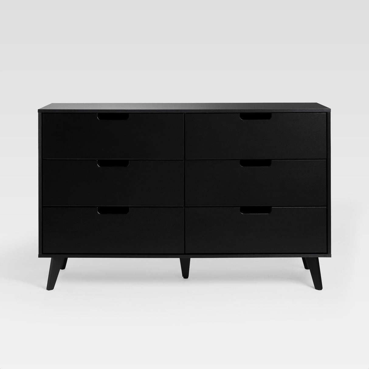 Mid-Century Hans 6 Drawer Dresser With Cut-Out Handles by Walker Edison | Bel Furniture
