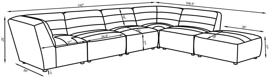 Sunny - Upholstered Modular Sectional Sofa by CoasterElevations | Bel Furniture
