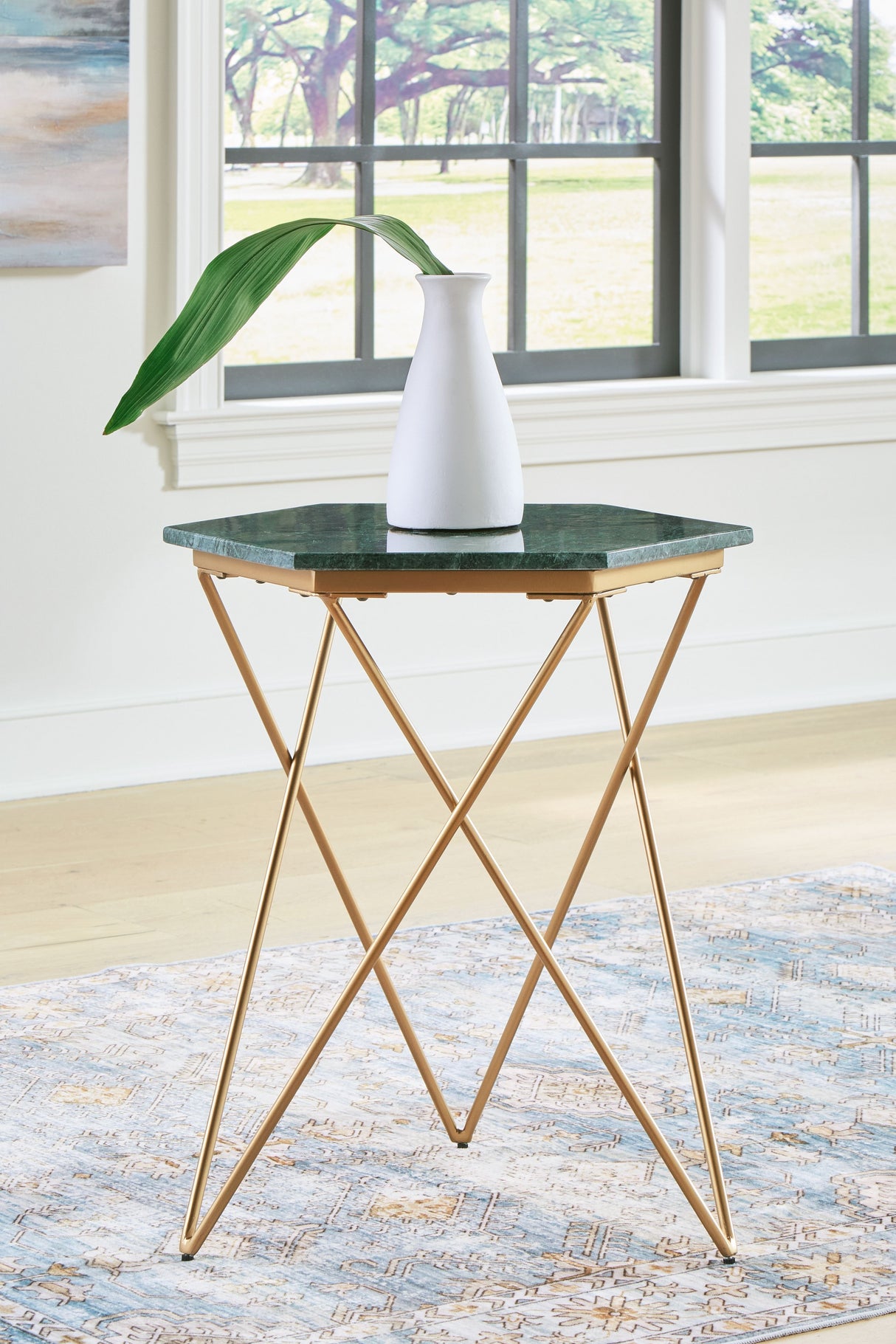 Engelton - Green / Gold - Accent Table by Signature Design by Ashley® | Bel Furniture
