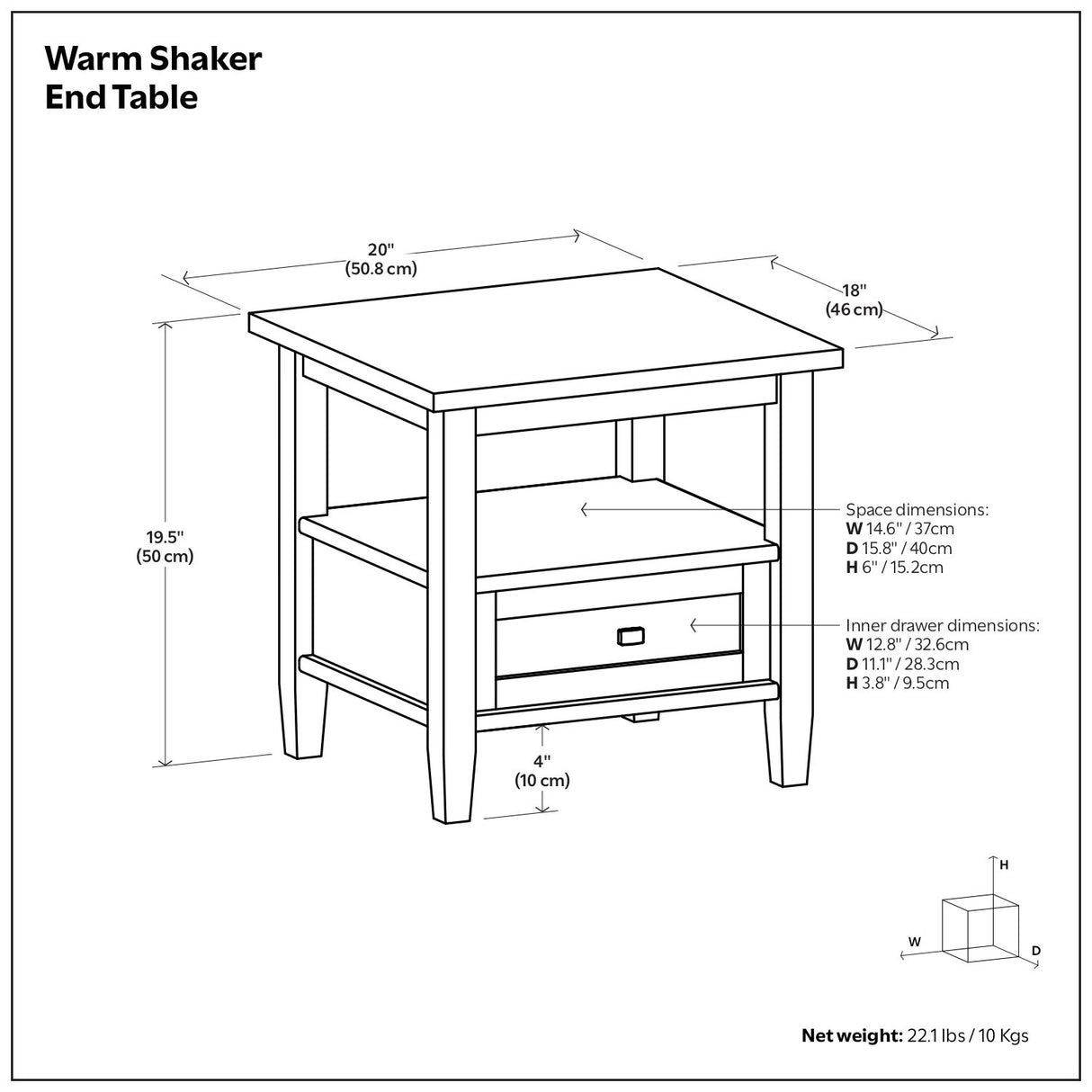 Warm Shaker - End Table