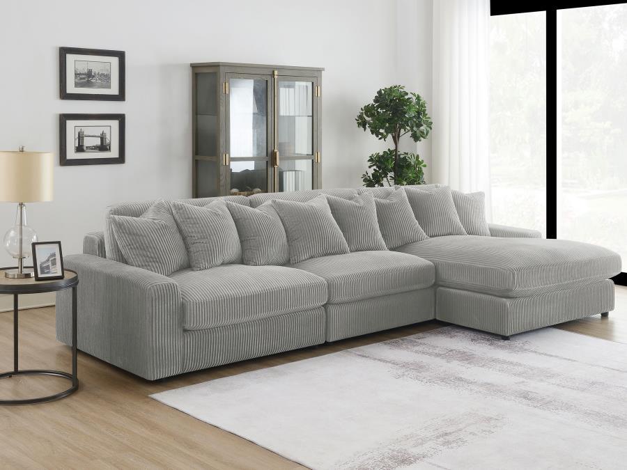 Blaine - Reversible Upholstered Chaise Sectional Sofa Gray by Coaster Fine Furniture | Bel Furniture