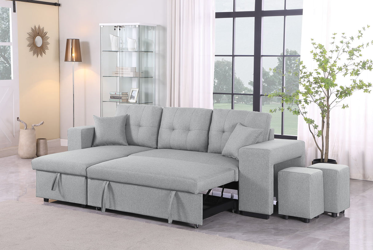 Daniel - Upholstered Reversible Sectional With Pull Out Loveseat by Cynthia's Furniture | Bel Furniture