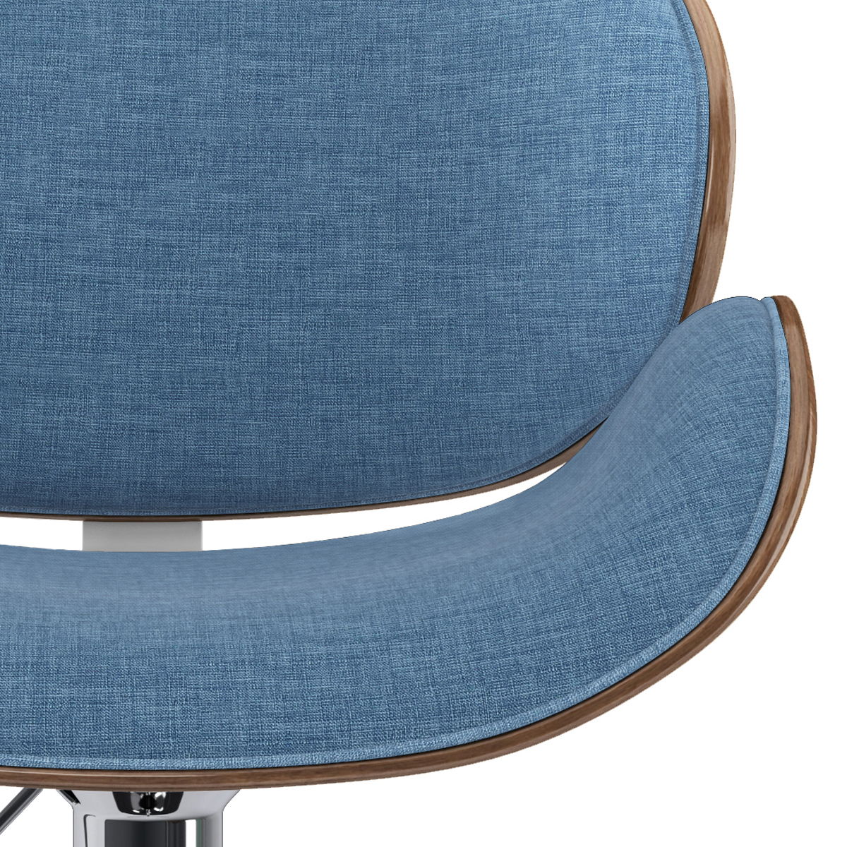 Marana - Bentwood Adjustable Swivel Bar Stool - Blue Linen by Simpli-Home | Bel Furniture