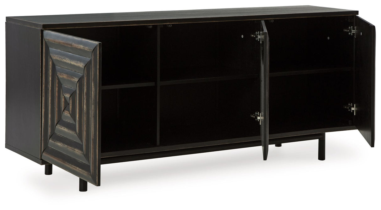 Fair Ridge - Distressed Black - Accent Cabinet by Signature Design by Ashley® | Bel Furniture