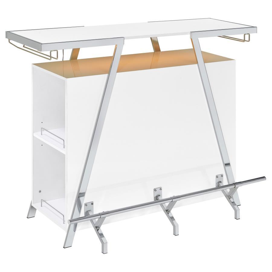 Araceli - Freestanding LED Home Bar Cabinet - White High Gloss by Coaster Fine Furniture | Bel Furniture