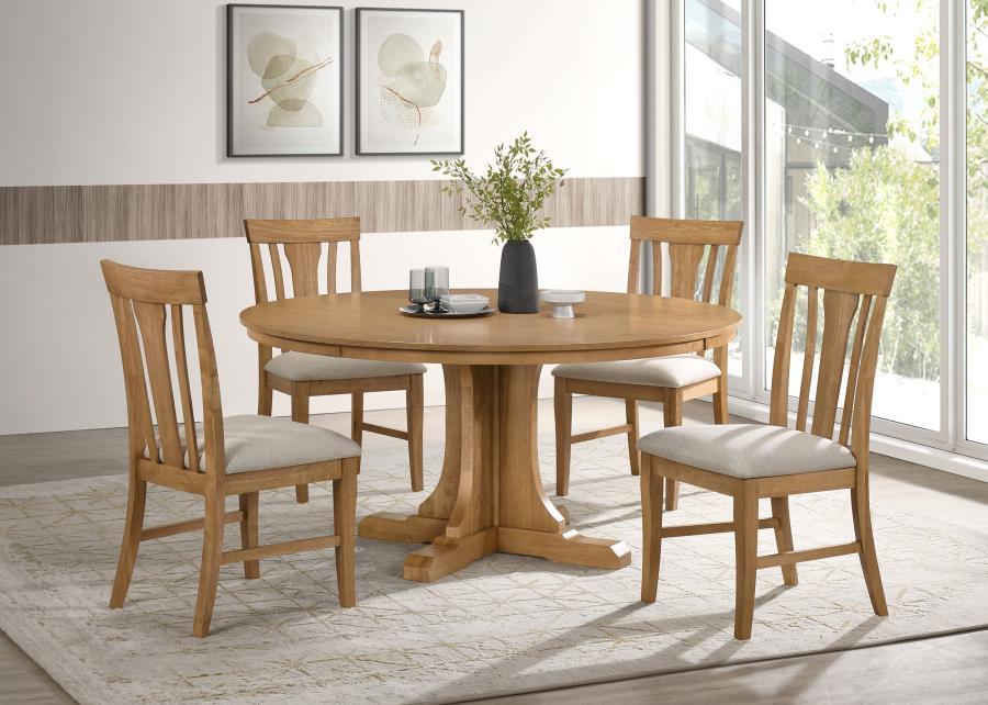 Hartville - 60" Round Dining Table - Natural Light Brown