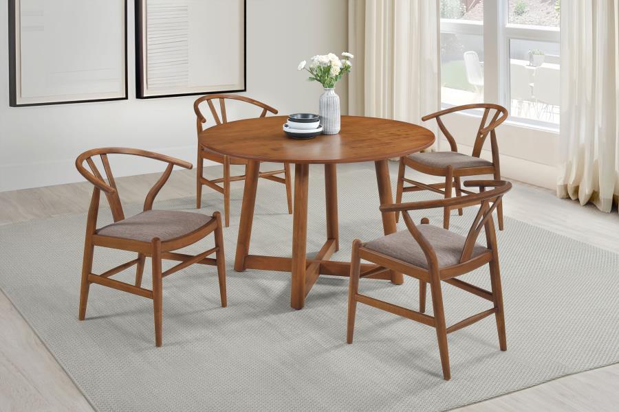 Dinah - Wood Wishbone Dining Side Chair (Set of 2) - Walnut by Coaster Fine Furniture | Bel Furniture