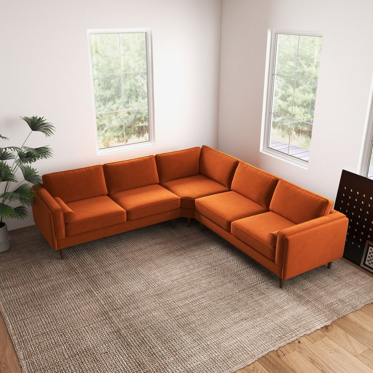 Amber - Velvet Corner Sectional Sofa