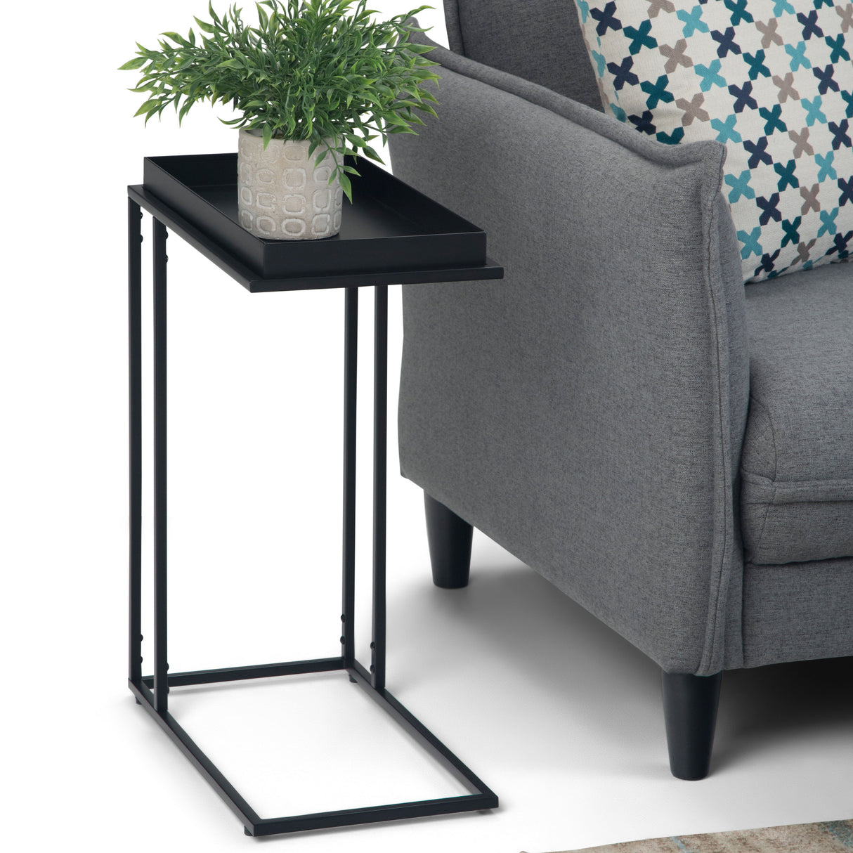 Garner - Tray Top C Side Table - Black by Simpli-Home | Bel Furniture