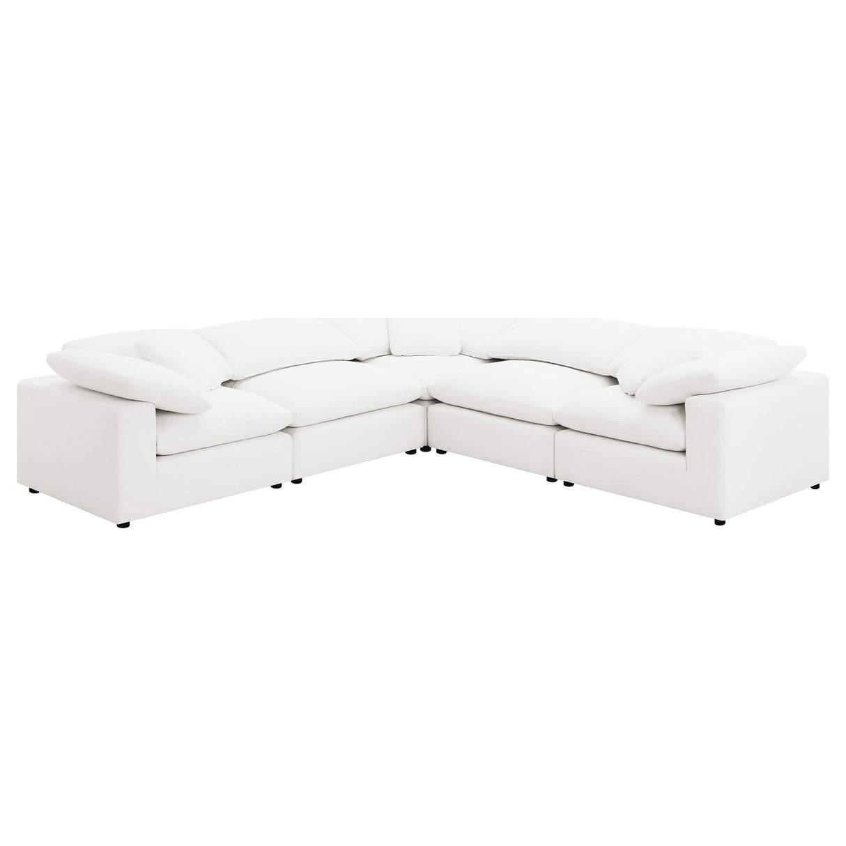 Raleigh - Boucle Upholstered Modular Sectional White 5 Pc. Sectional by Coaster Fine Furniture | Bel Furniture
