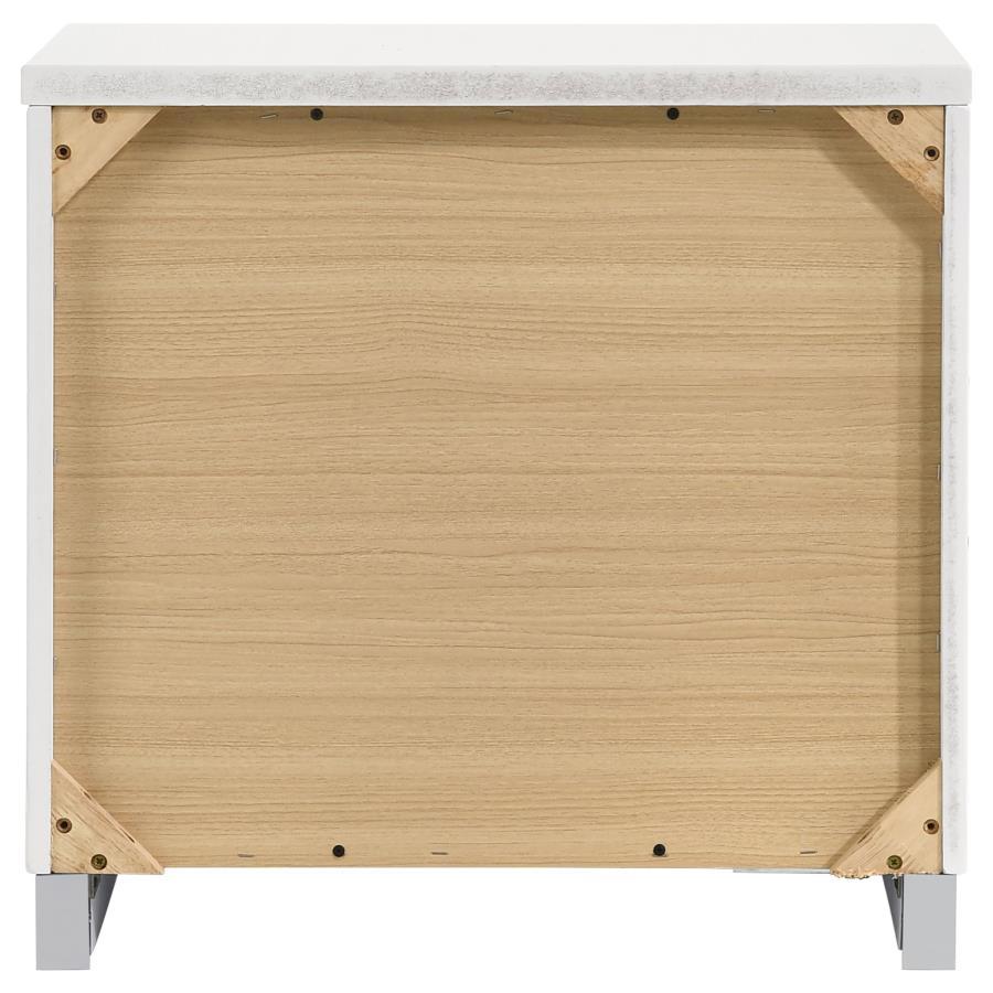 Felicity - 2-Drawer Nightstand - White High Gloss by CoasterEssence | Bel Furniture