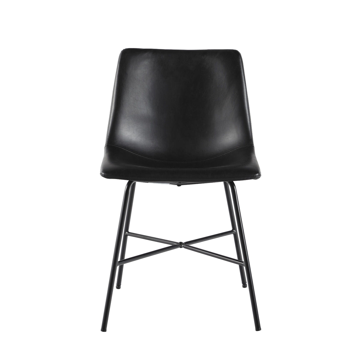Modern Upholstered Dining Chair With Metal X Base (Set of 2) by Walker Edison | Bel Furniture