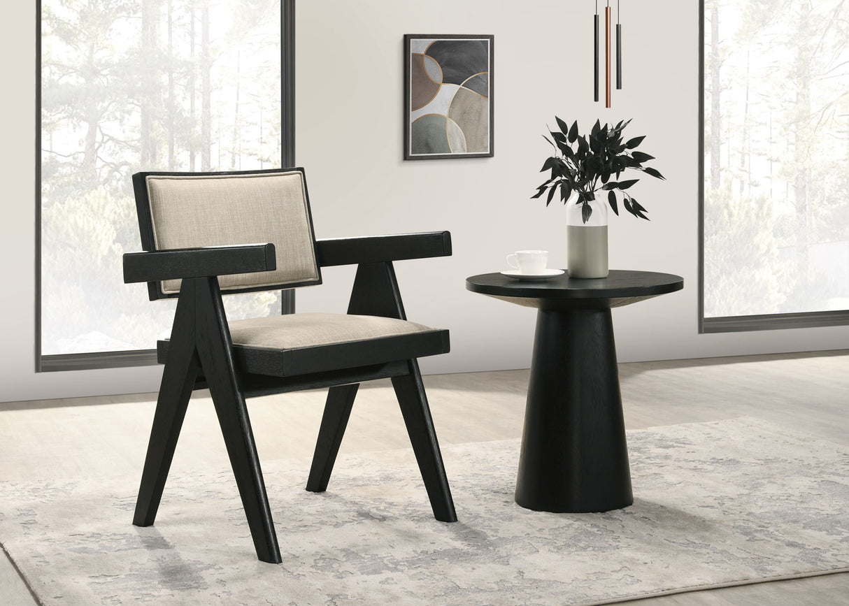 Jasper - 3 Piece Arm Chairs And Console Table (Set of 3) - Ebony Black by Lilola Home | Bel Furniture