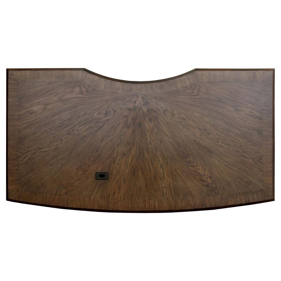 Hartshill - 7-Drawer Executive Desk - Burnished Oak by CoasterElevations | Bel Furniture