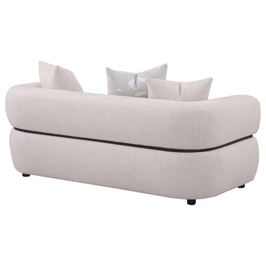 Jeanette - 73" Fabric Upholstered Round Arm Loveseat - Beige