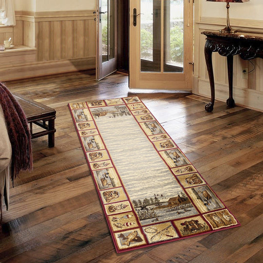 Nature's Nest - GC_CBL3003 Lodge Area Rug Red 5' x 7' by Icona Home Decor | Bel Furniture