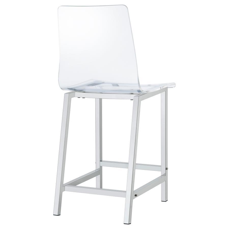 Juelia - Chrome Stools (Set of 2) by CoasterEssence | Bel Furniture