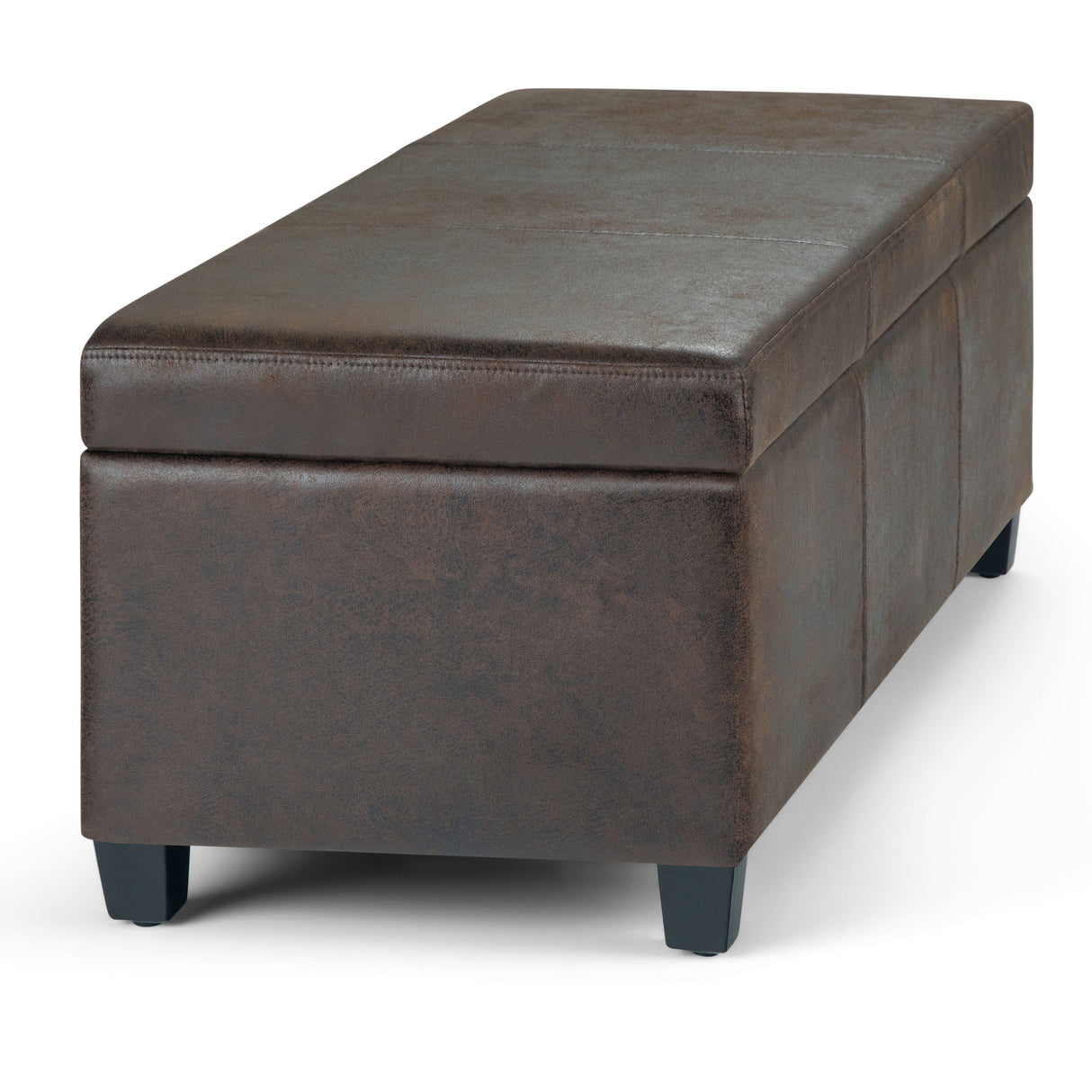 Avalon - Storage Ottoman Bench - Distressed Brown by Simpli-Home | Bel Furniture
