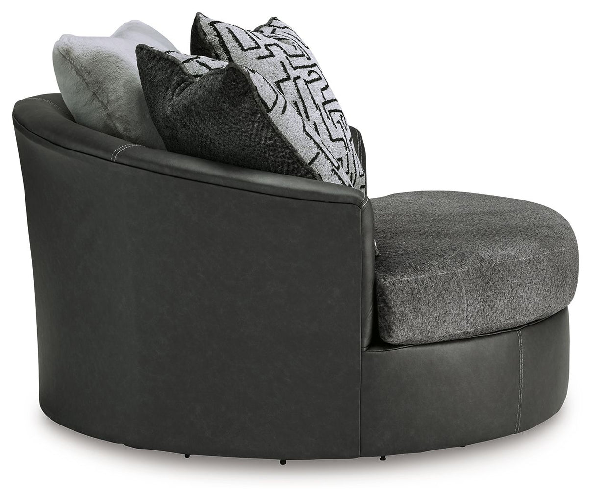 Brixley Pier - Graphite - Oversized Swivel Accent Chair by Benchcraft® | Bel Furniture