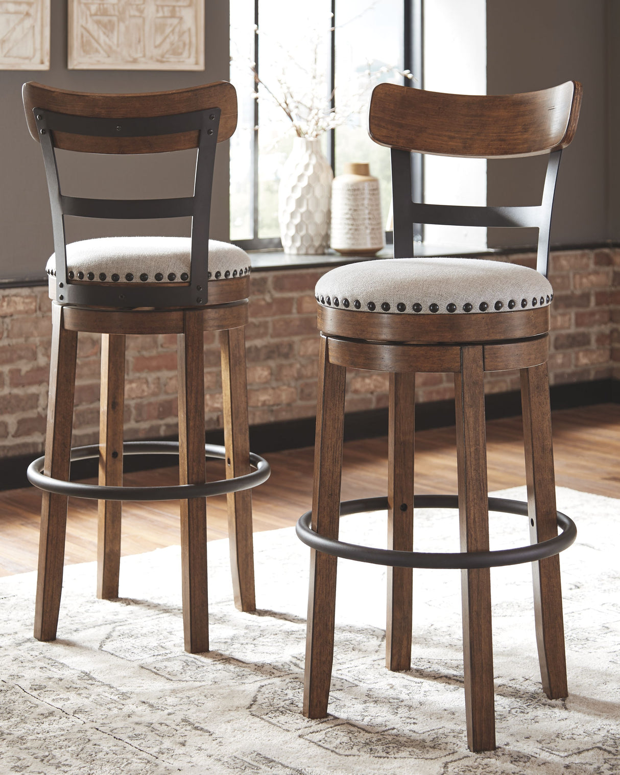 Valebeck - Tall Upholstered Swivel Barstool by Signature Design by Ashley® | Bel Furniture