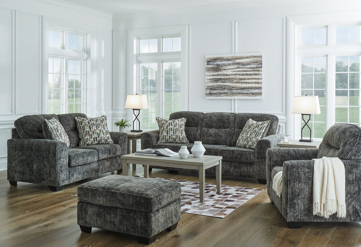 Lonoke - Living Room Set Dark Gray 4 Pc. Sofa, Loveseat, Chair And A Half, Ottoman by Signature Design by Ashley® | Bel Furniture