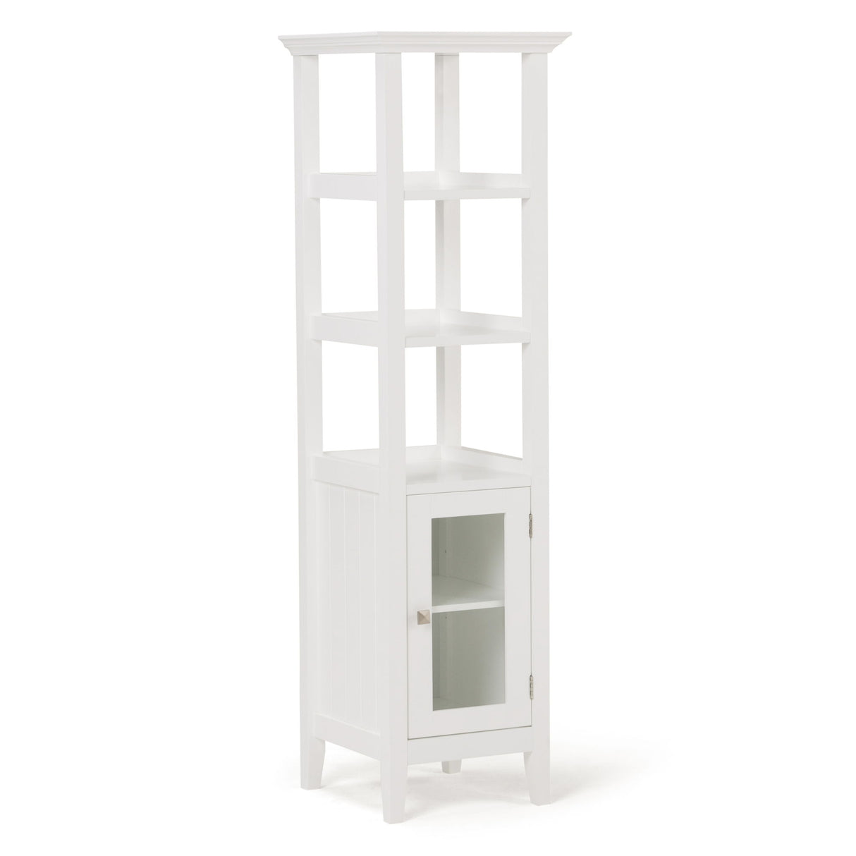 Acadian - Bath Storage Tower - Pure White by Simpli-Home | Bel Furniture