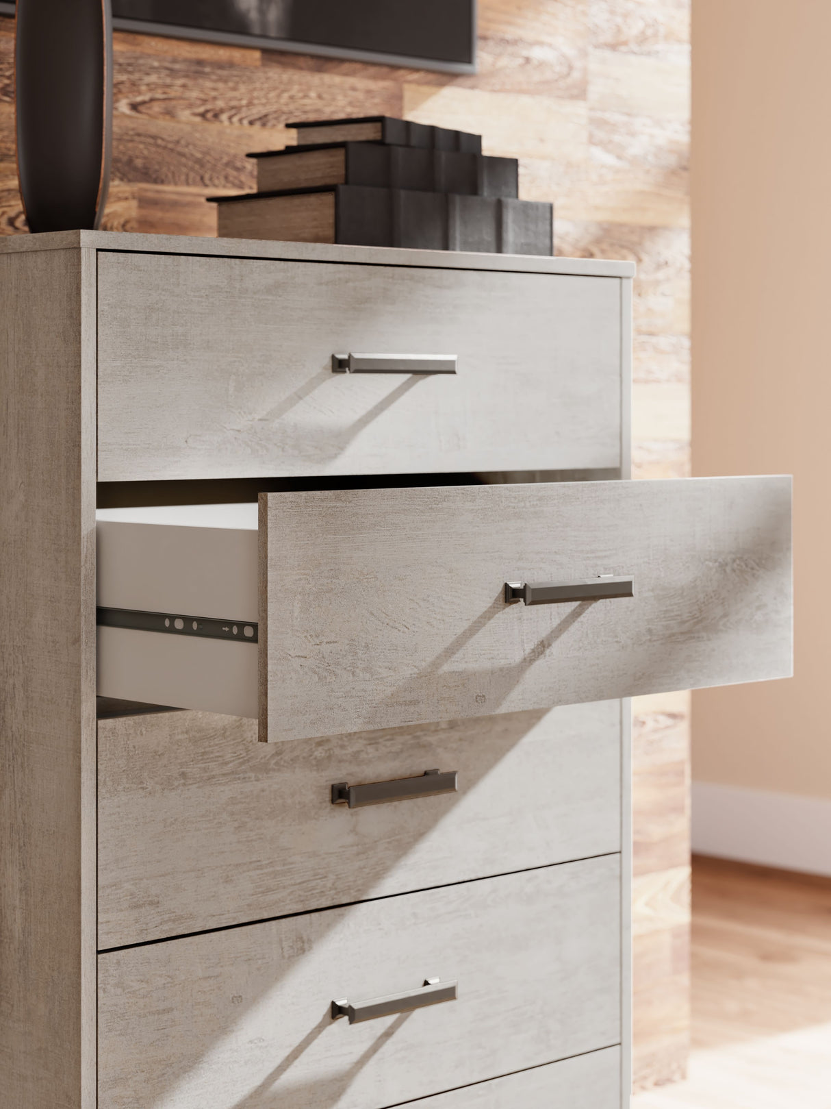 Shawburn - Whitewash - Five Drawer Chest by Signature Design by Ashley® | Bel Furniture